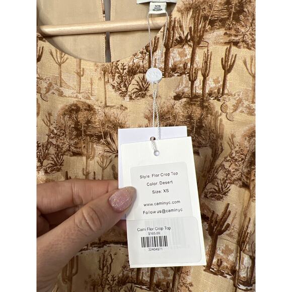 NWT Cami NYC Flor Crop Versatile Puff Sleeve Blouse Top Women's Desert Size: XS - Picture 6 of 10